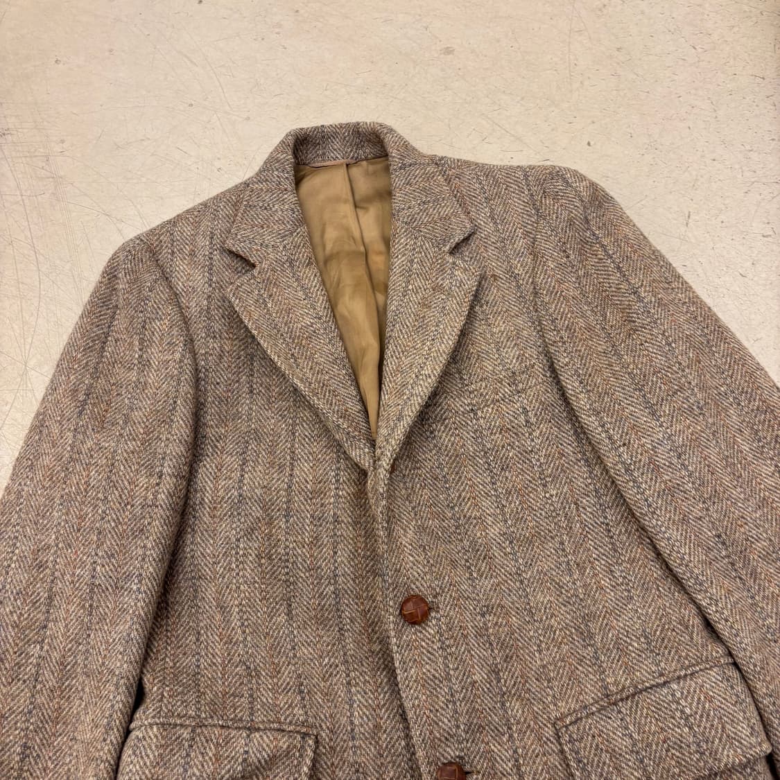 Uk빈티지 해리스트위드 쓰리버튼 블레이저 상품이미지2