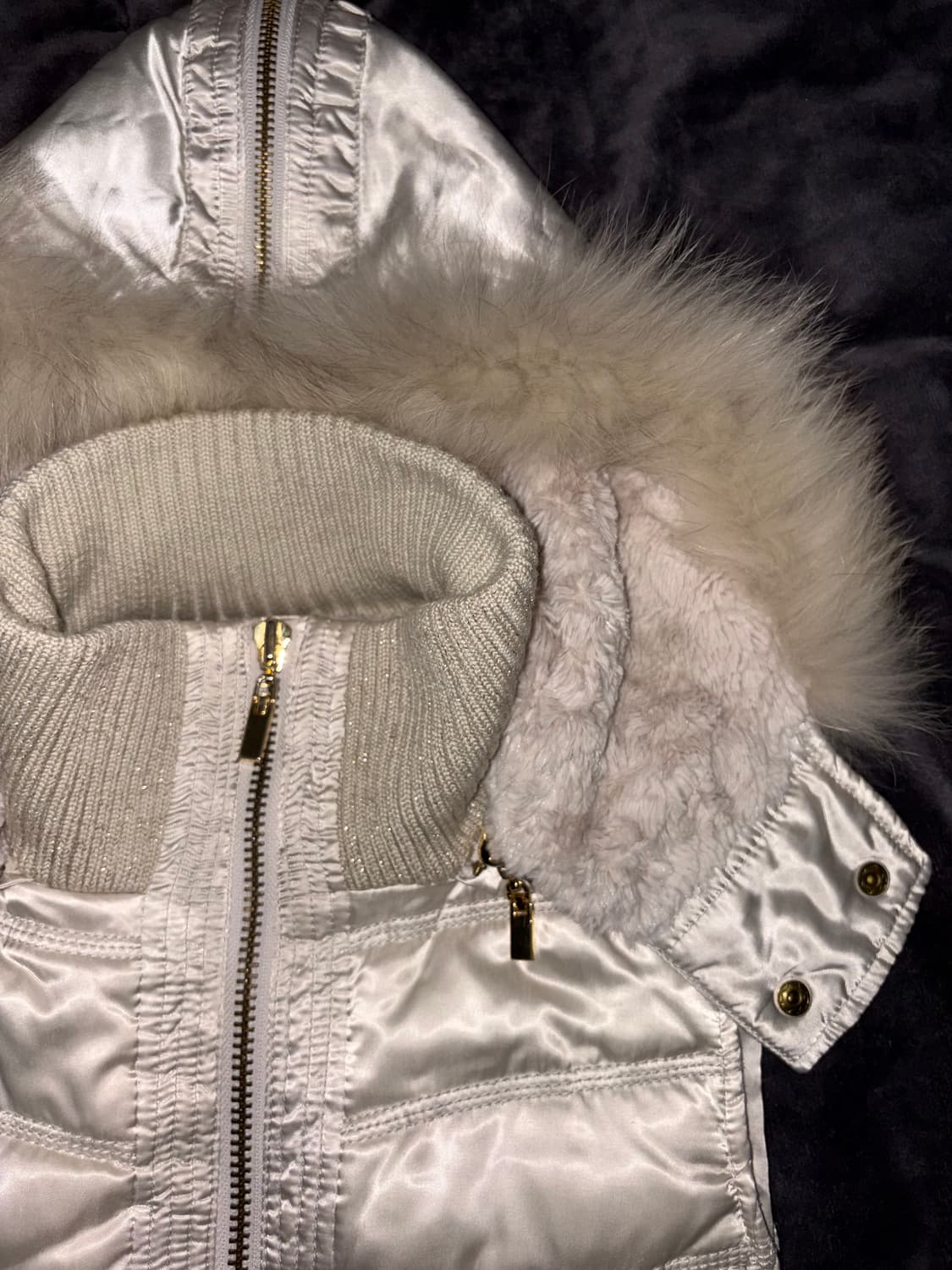 GGPX y2k깔 펑크 슬림핏 허리조절 스트링 유광 털숏 패쪼 상품이미지6