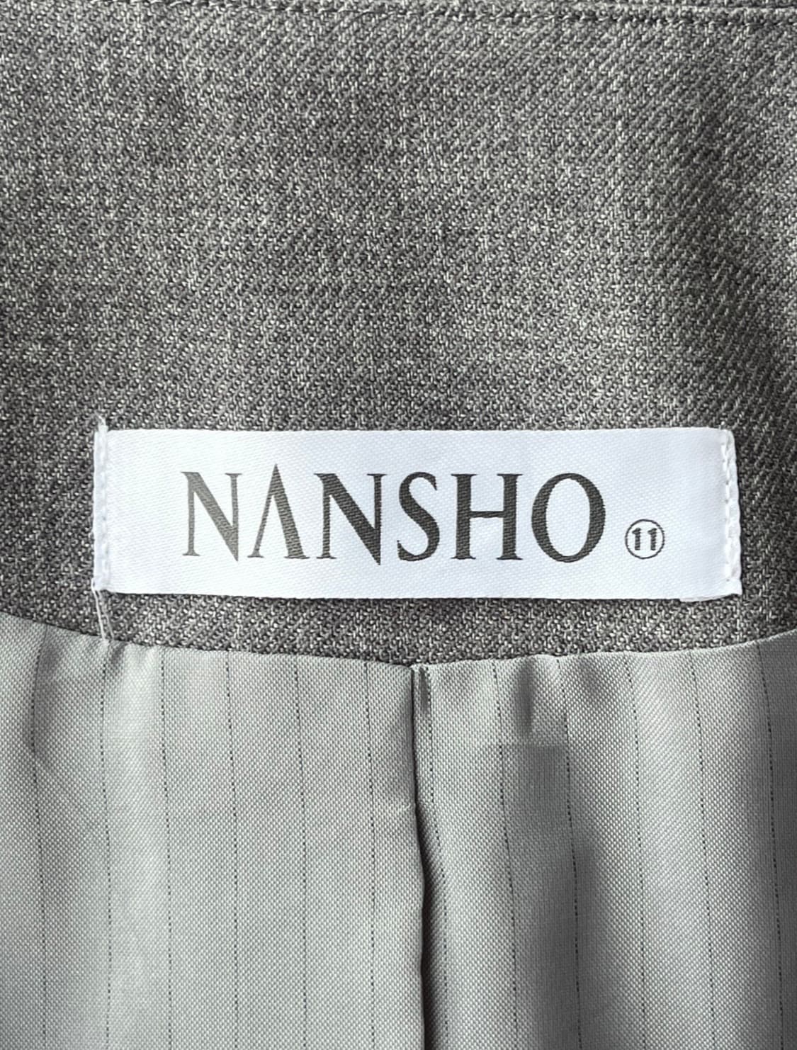 NANSHO 골드버튼 레트로 배색 그레이 자켓 상품이미지5