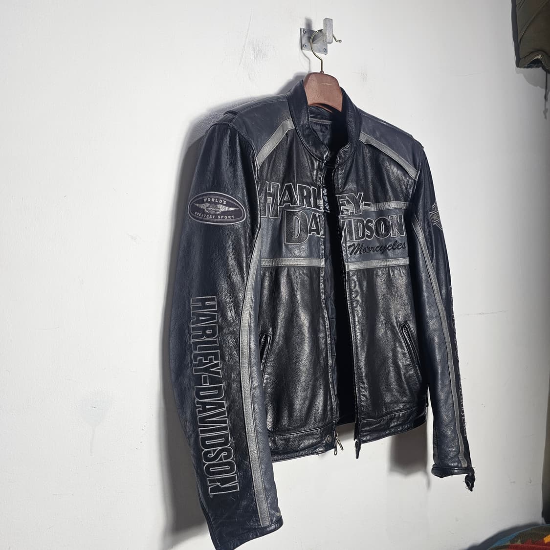 S 할리데이비슨 가죽 라이더 자켓 상품이미지2