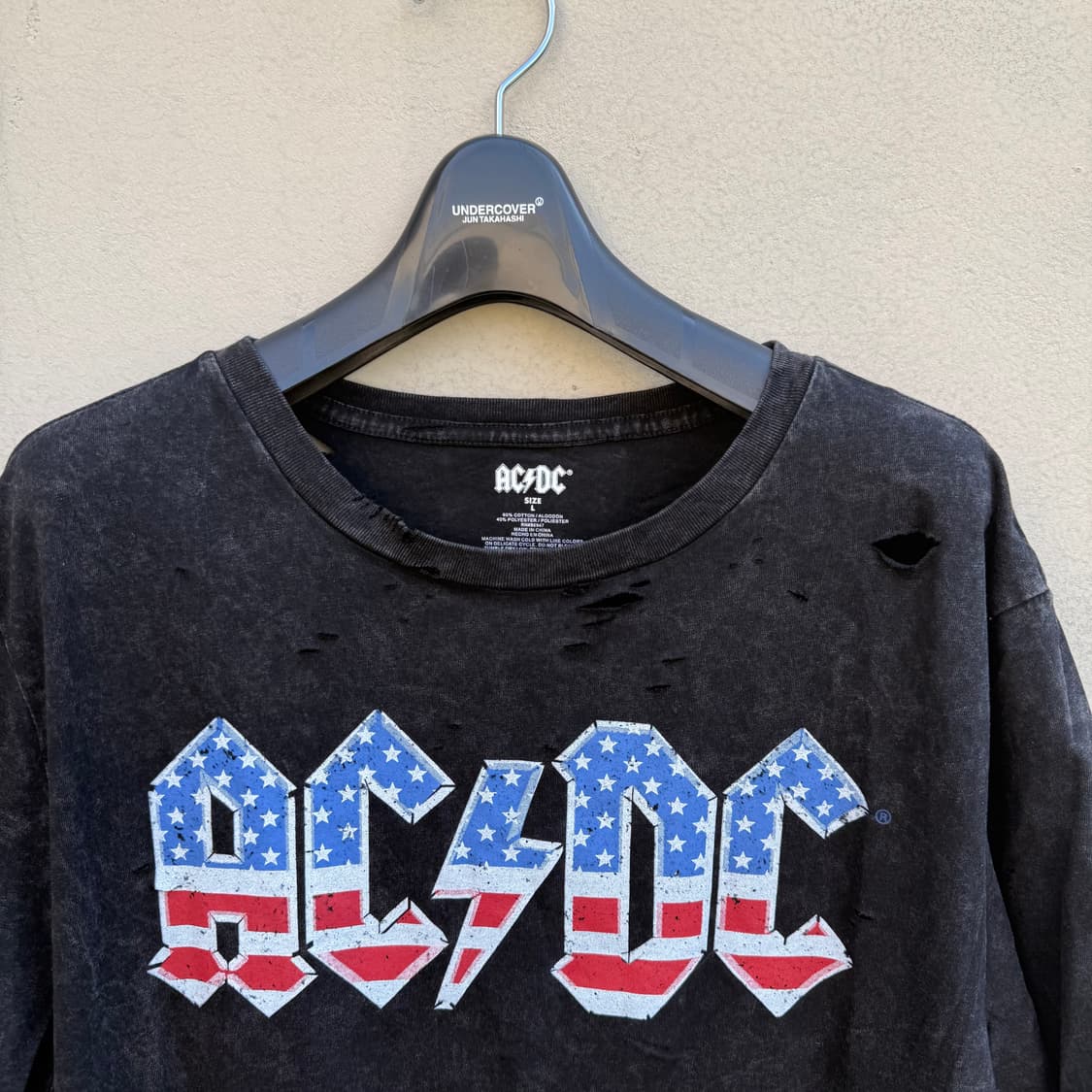 AC/DC 빈티지 투어 복각 디스트로이드 티셔츠  상품이미지4