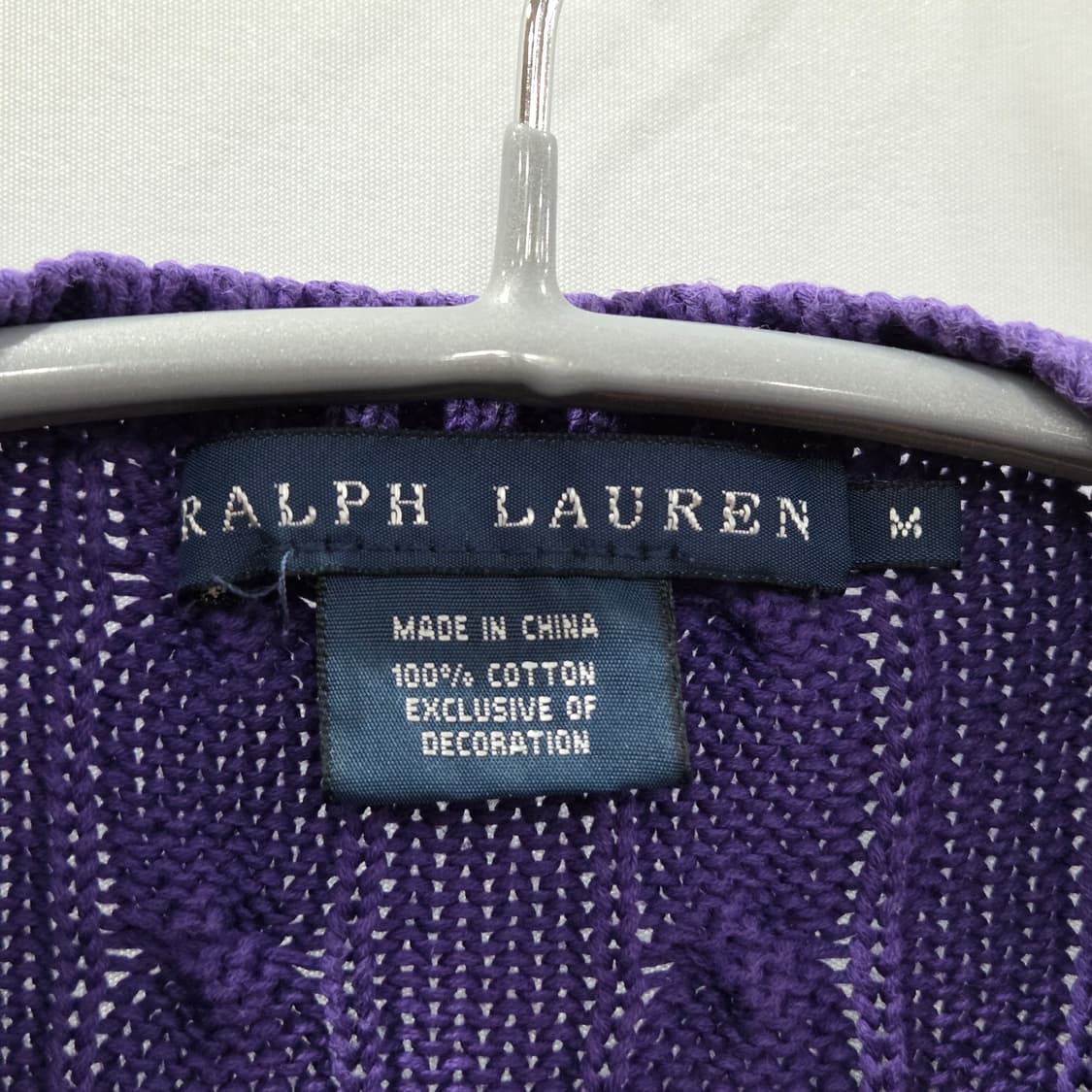 폴로랄프로렌 우먼 코튼 케이블 니트 퍼플 M 상품이미지3