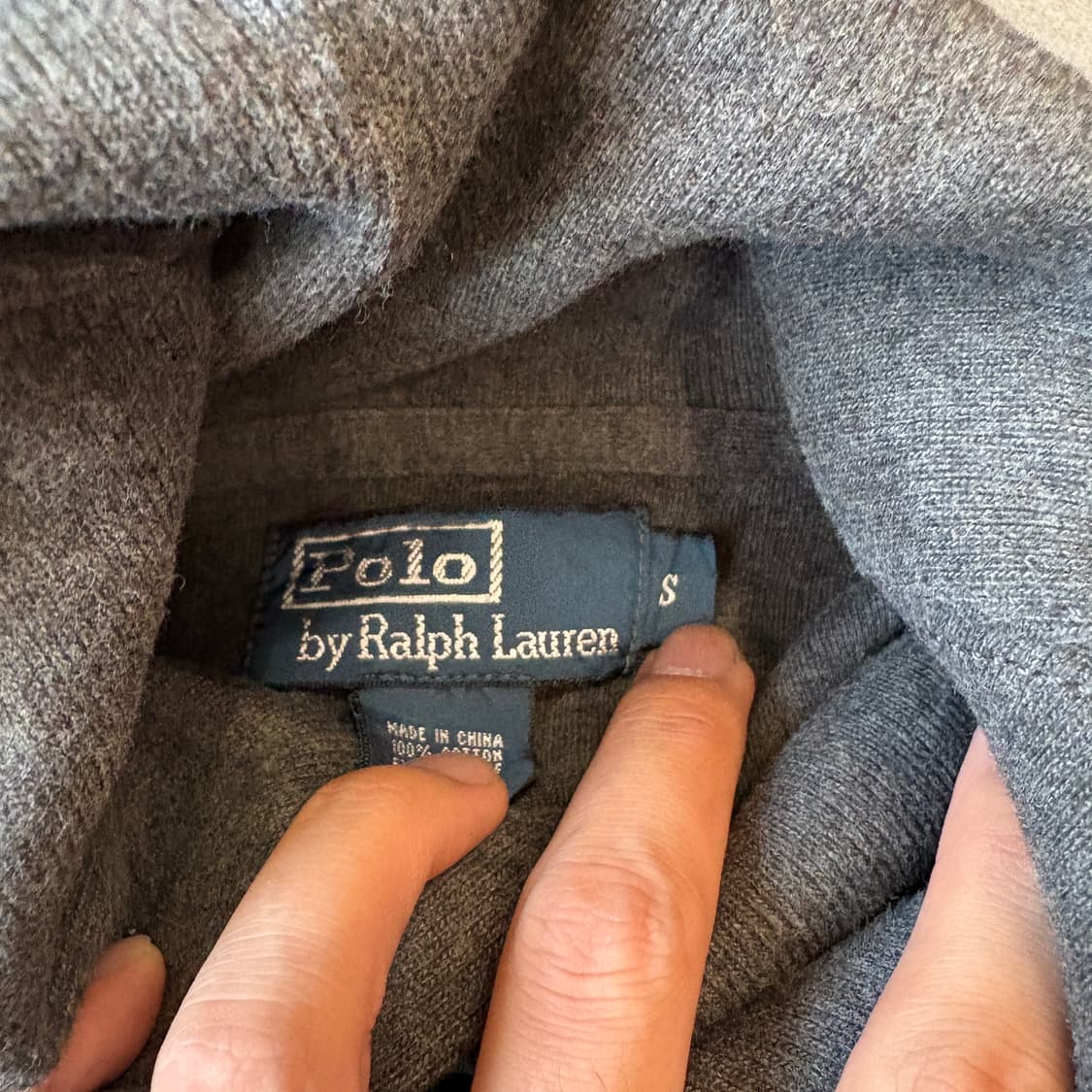 폴로 정품 그레이 코튼 숄카라 니트 상품이미지5