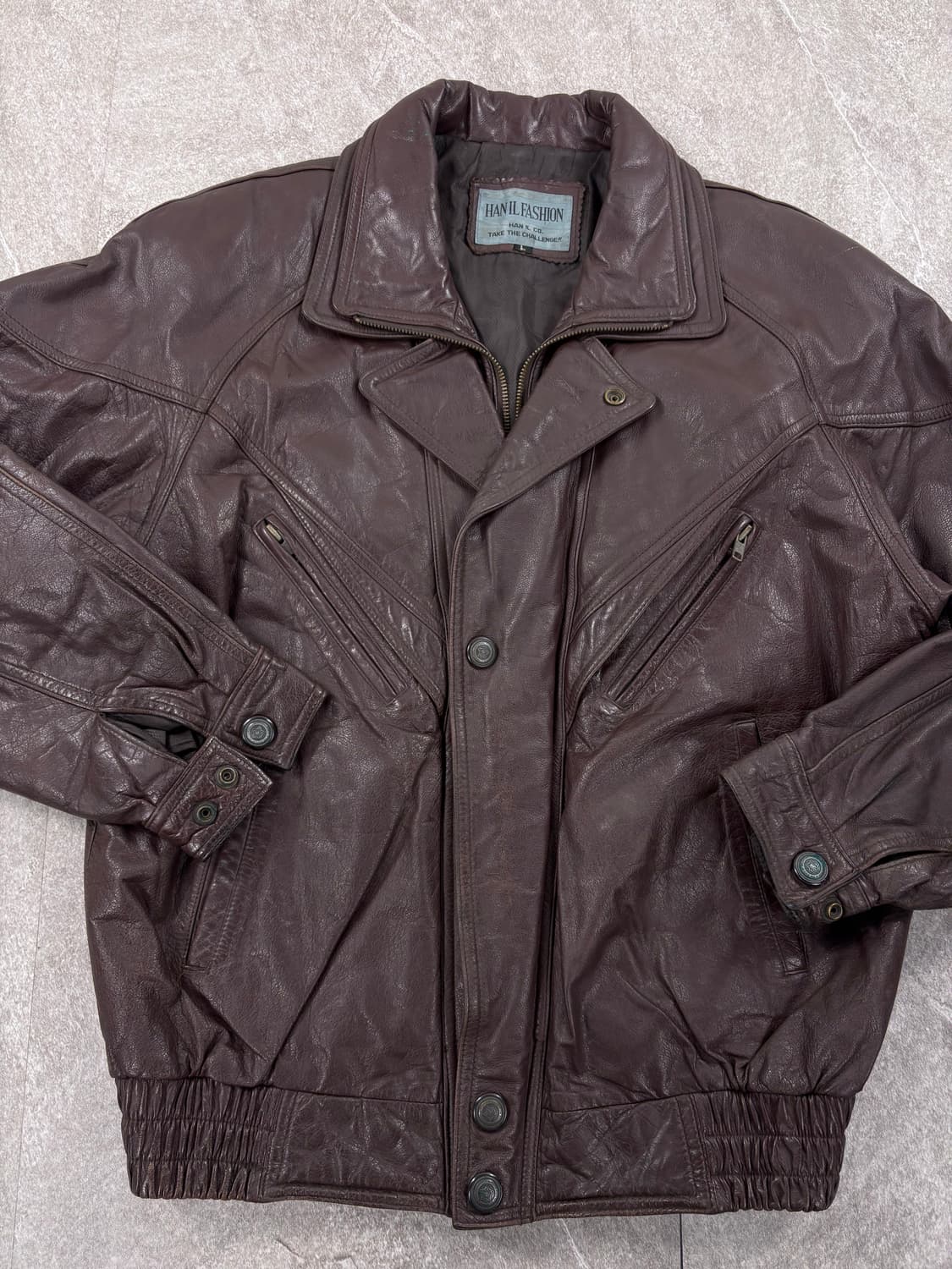 Vintage Leather Bomber Jacket    상품이미지2