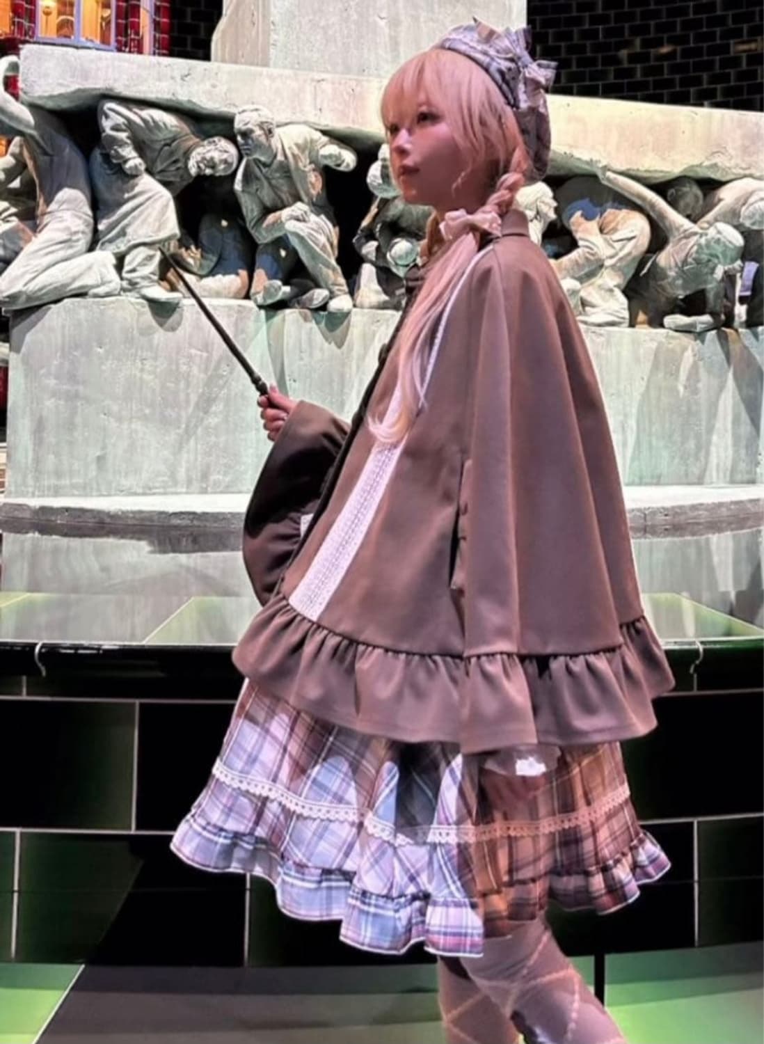 양산형지뢰계 케이프망토코트 달천 로리타 펑크 캐캐체 핀터깔 라떼히메갸루 상품이미지7