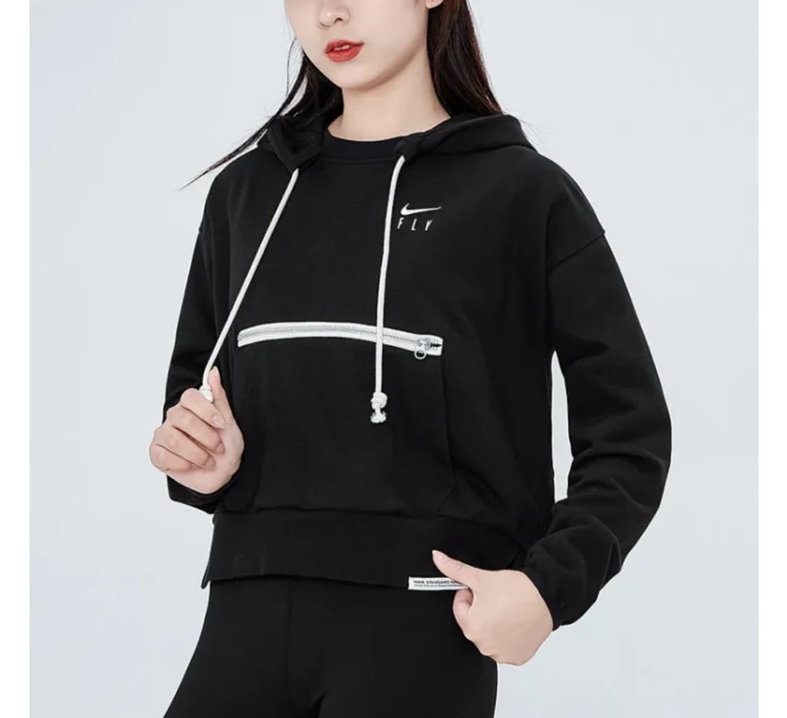 나이키 우먼 드라이핏 크롭 플라이 스탠다드 이슈 후드티 (M) 상품이미지1