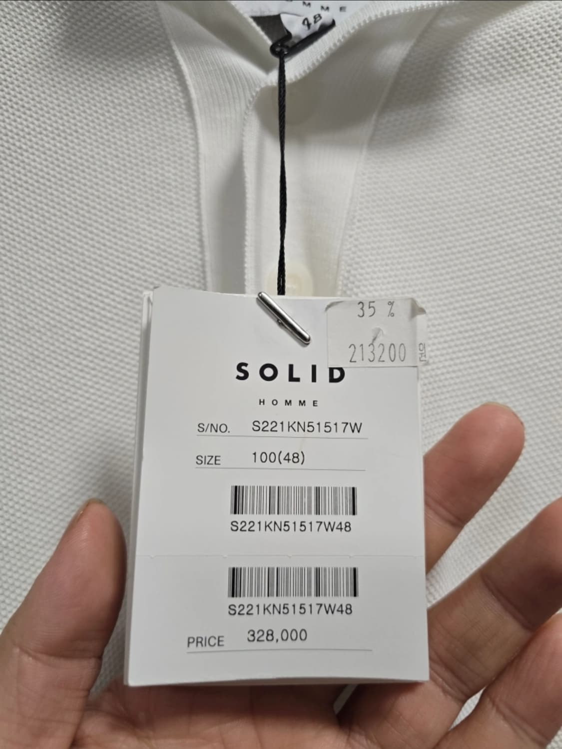[새제품]솔리드옴므 pk 화이트 48 상품이미지3