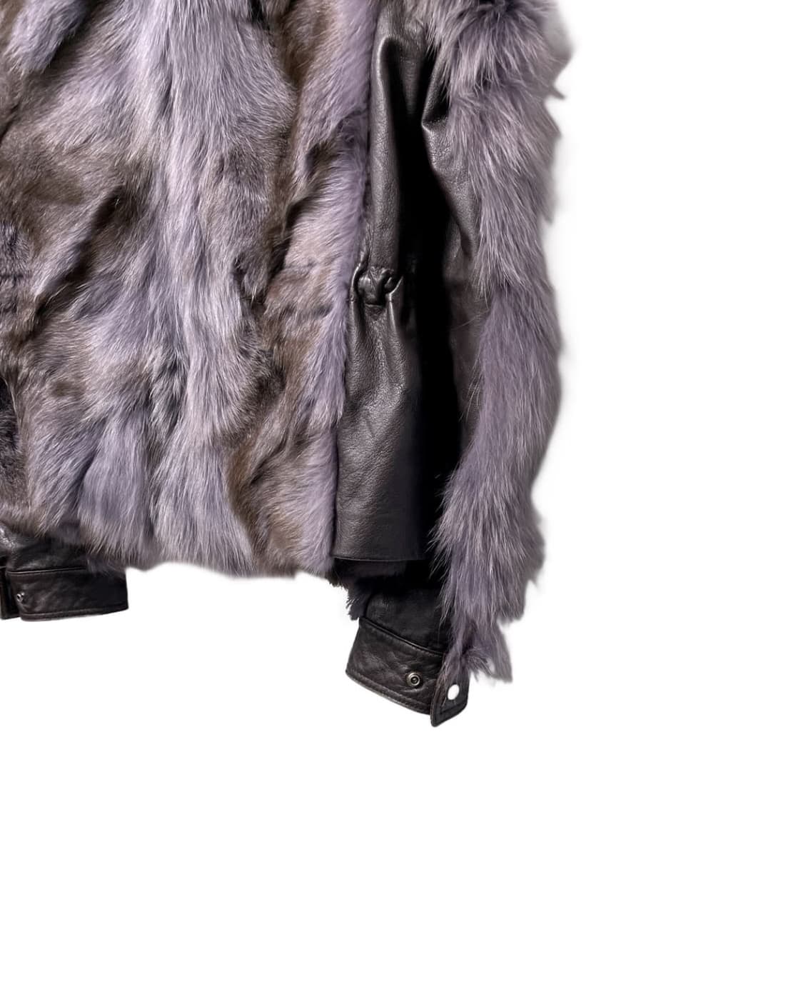 Purple Fox Fur leather jacket 상품이미지4
