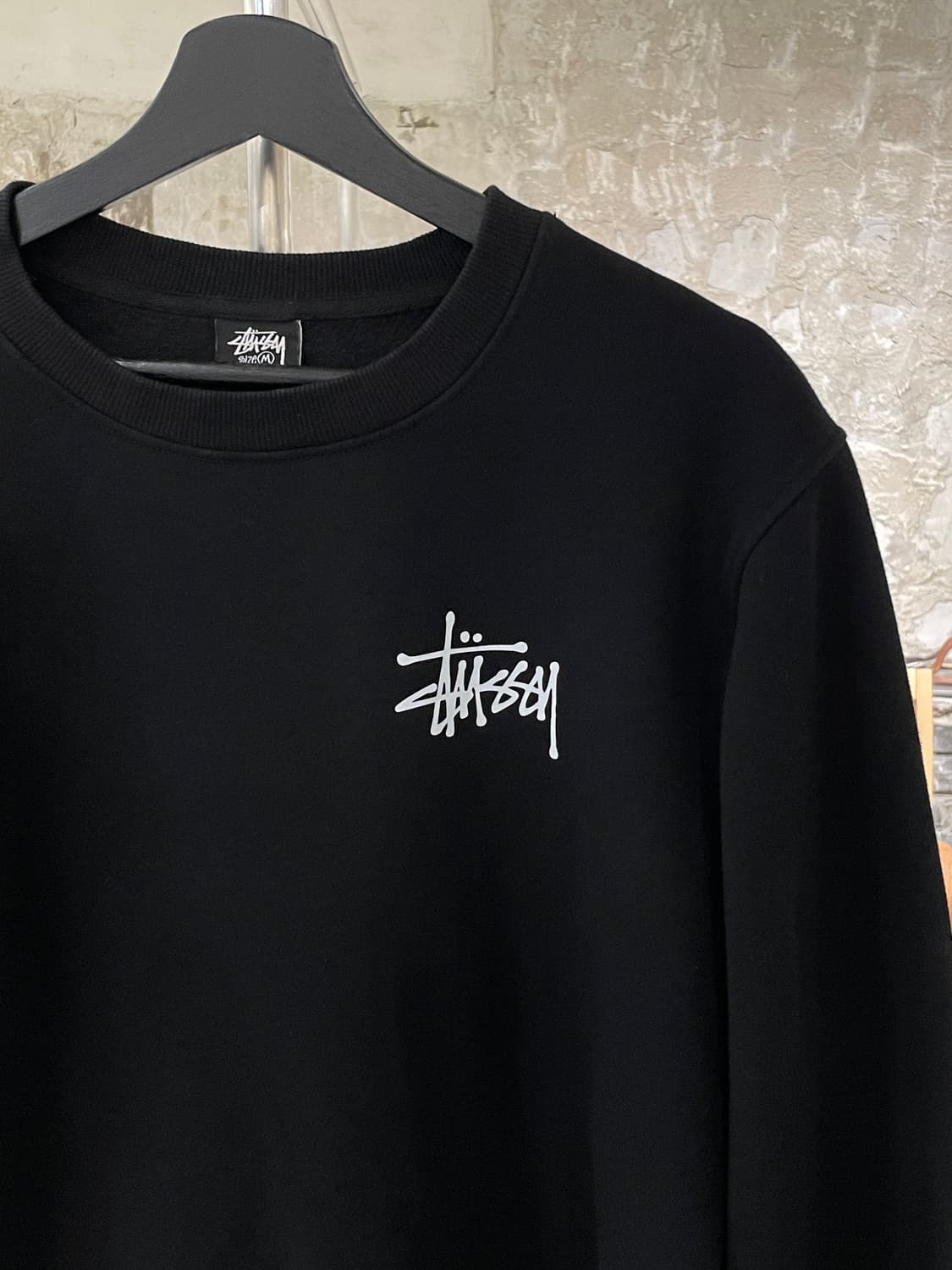 스투시 블랙 베이직 로고 스웻 셔츠 상품이미지3