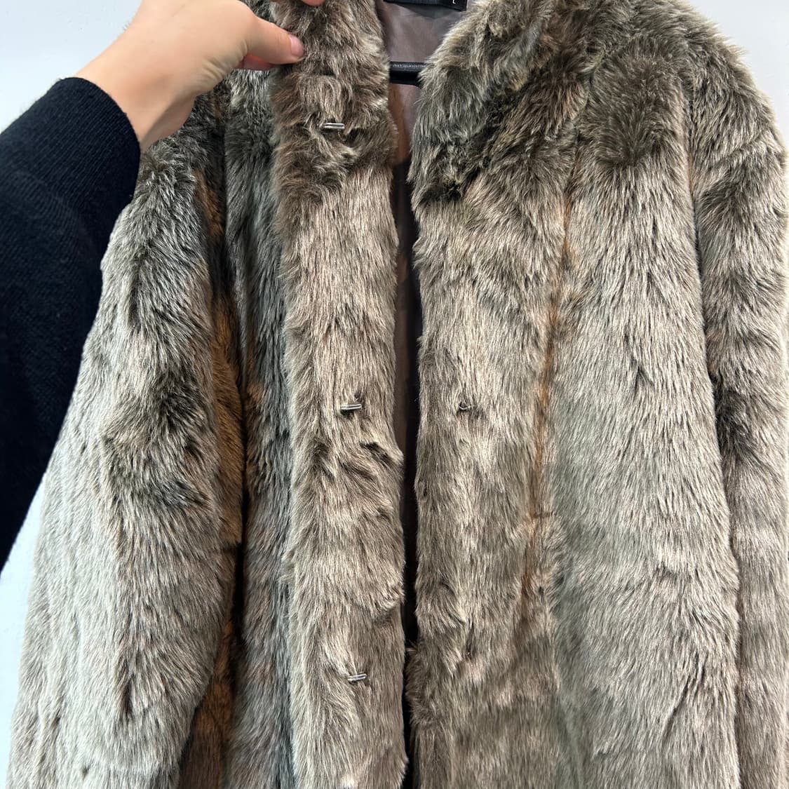 카키브라운 fur jacket 상품이미지5