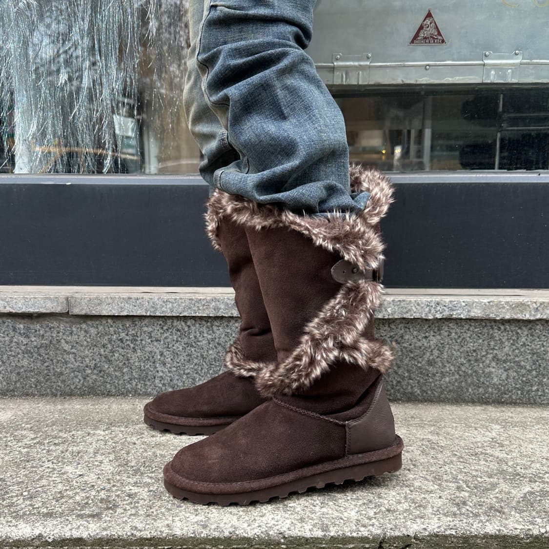 00s BEARPAW 스웨이드 핀터레스트 퍼 트림 어그 부츠 상품이미지6