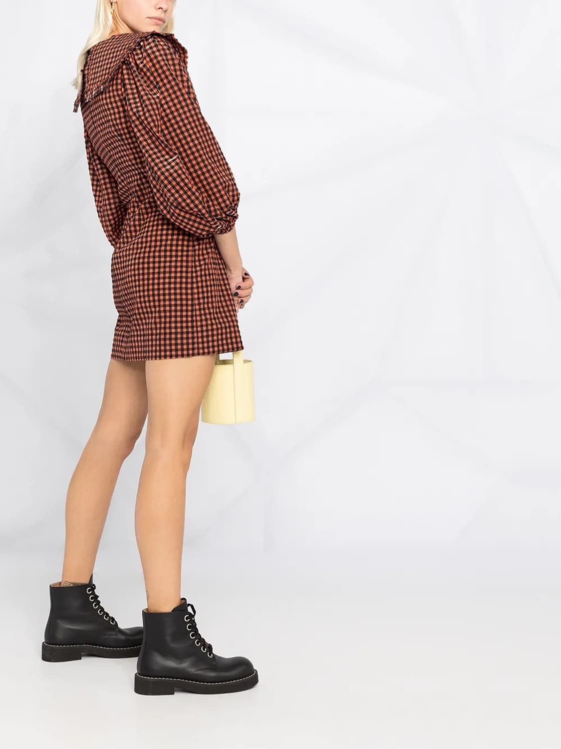 ganni 가니 시어서커 체크 미니 드레스 상품이미지5
