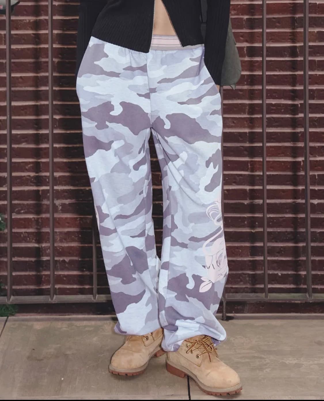 엔와이엑스엑스 밀리터리 와이드 핑크스웻팬츠 바지  상품이미지2