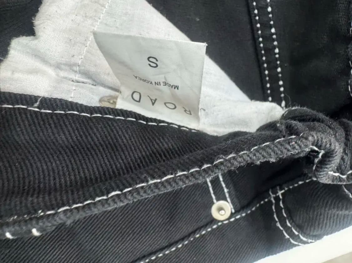 vtg 블랙 배색 스티치 데님 팬츠 상품이미지5