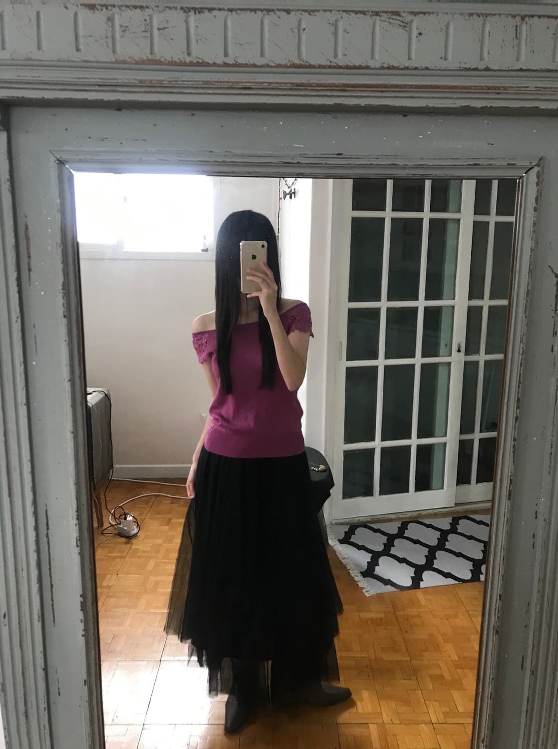 vintage black sha skirt 상품이미지1