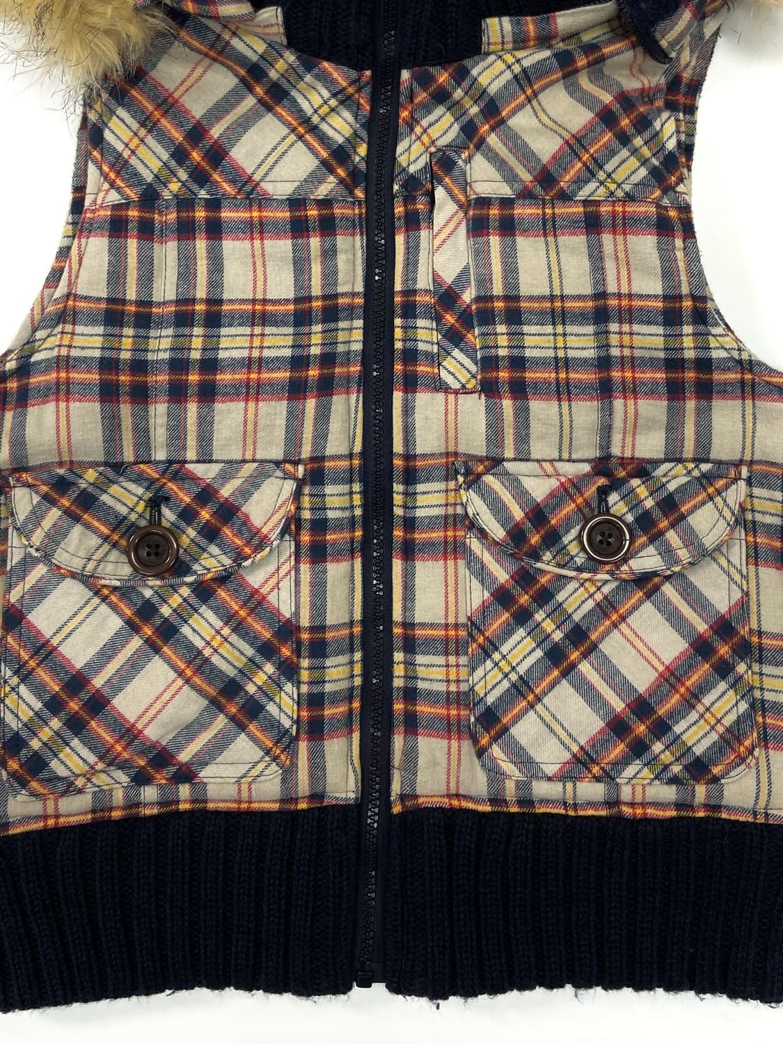 JPN CheCk check vest padding 상품이미지3