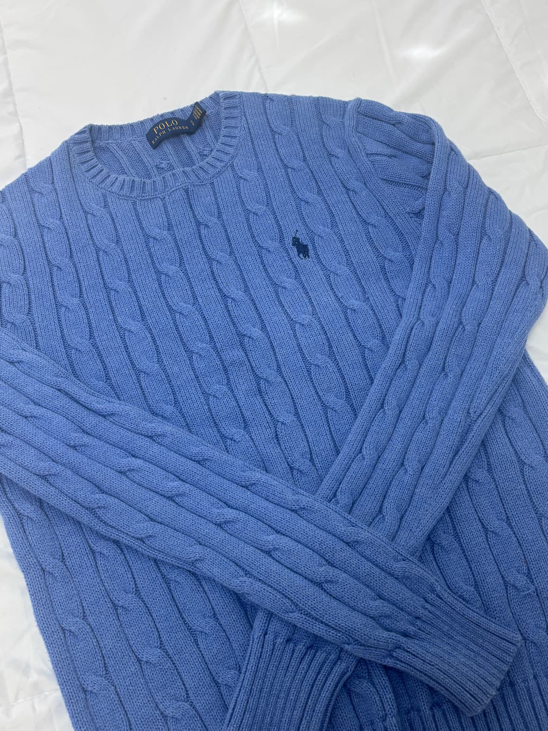 폴로 우먼즈 코튼 케이블니트 블루xs 상품이미지2