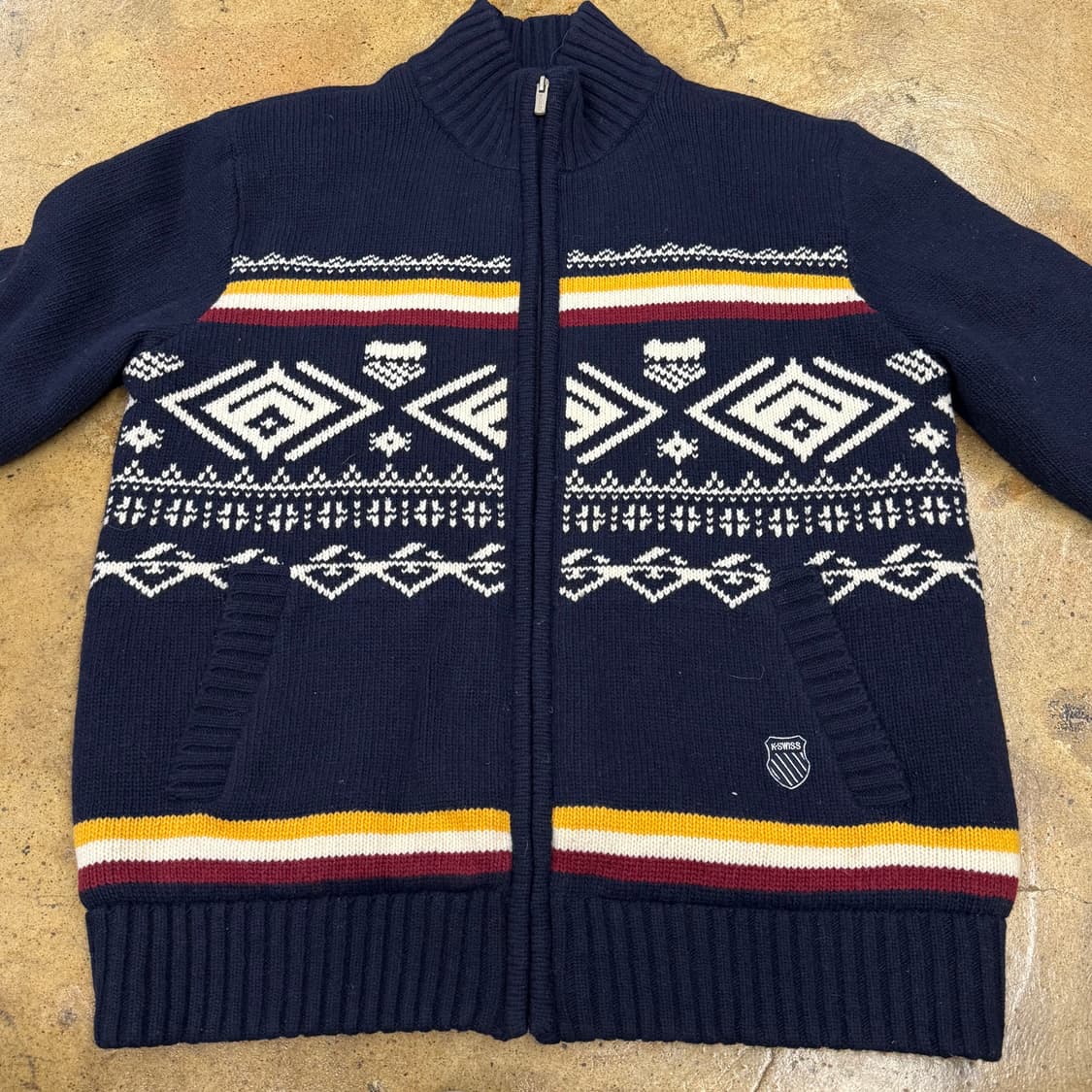 [정품/105] K-swiss 빈티지 코위찬 니트 집업 b16 상품이미지3