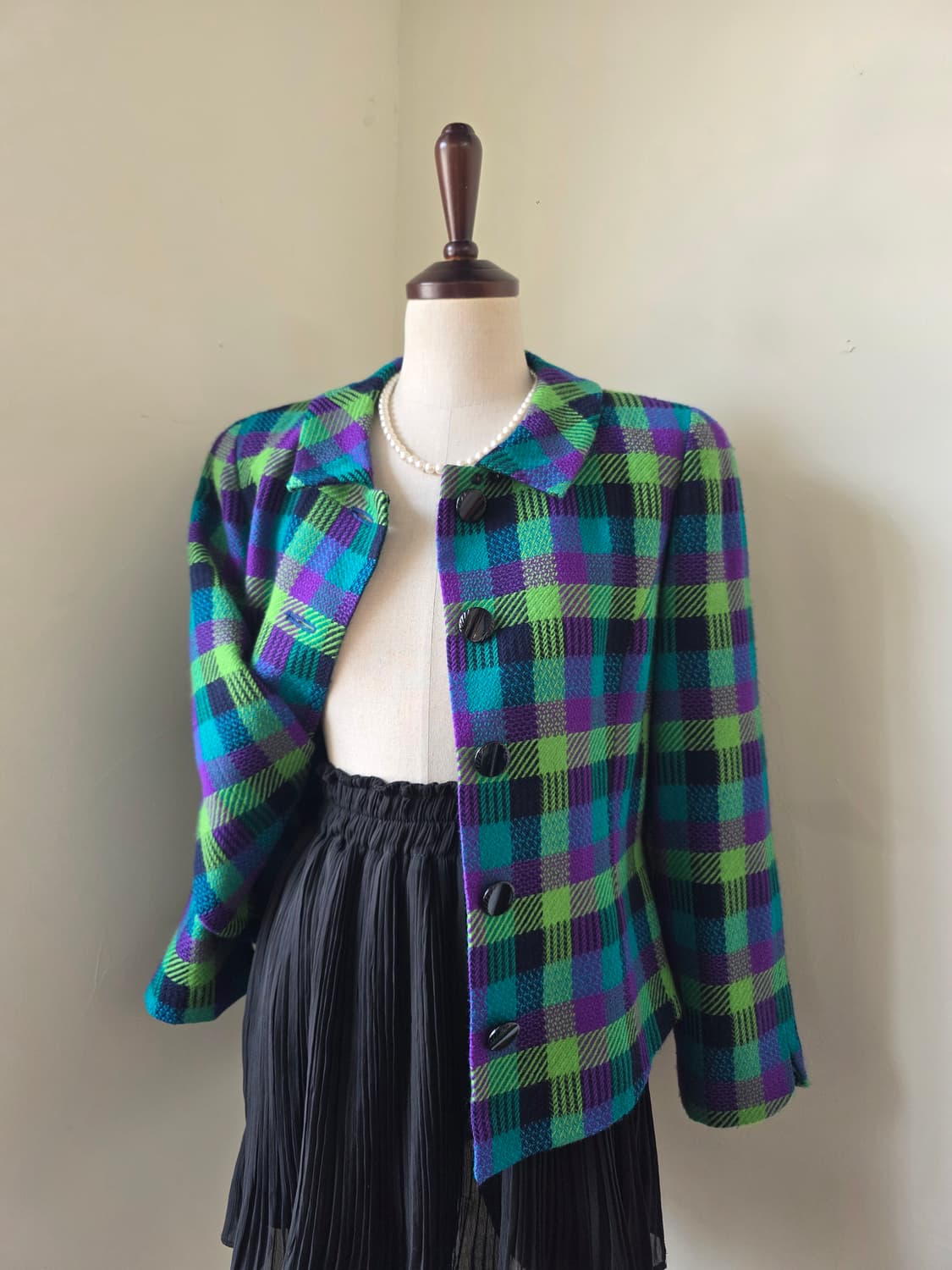 체크 울 자켓 상품이미지3