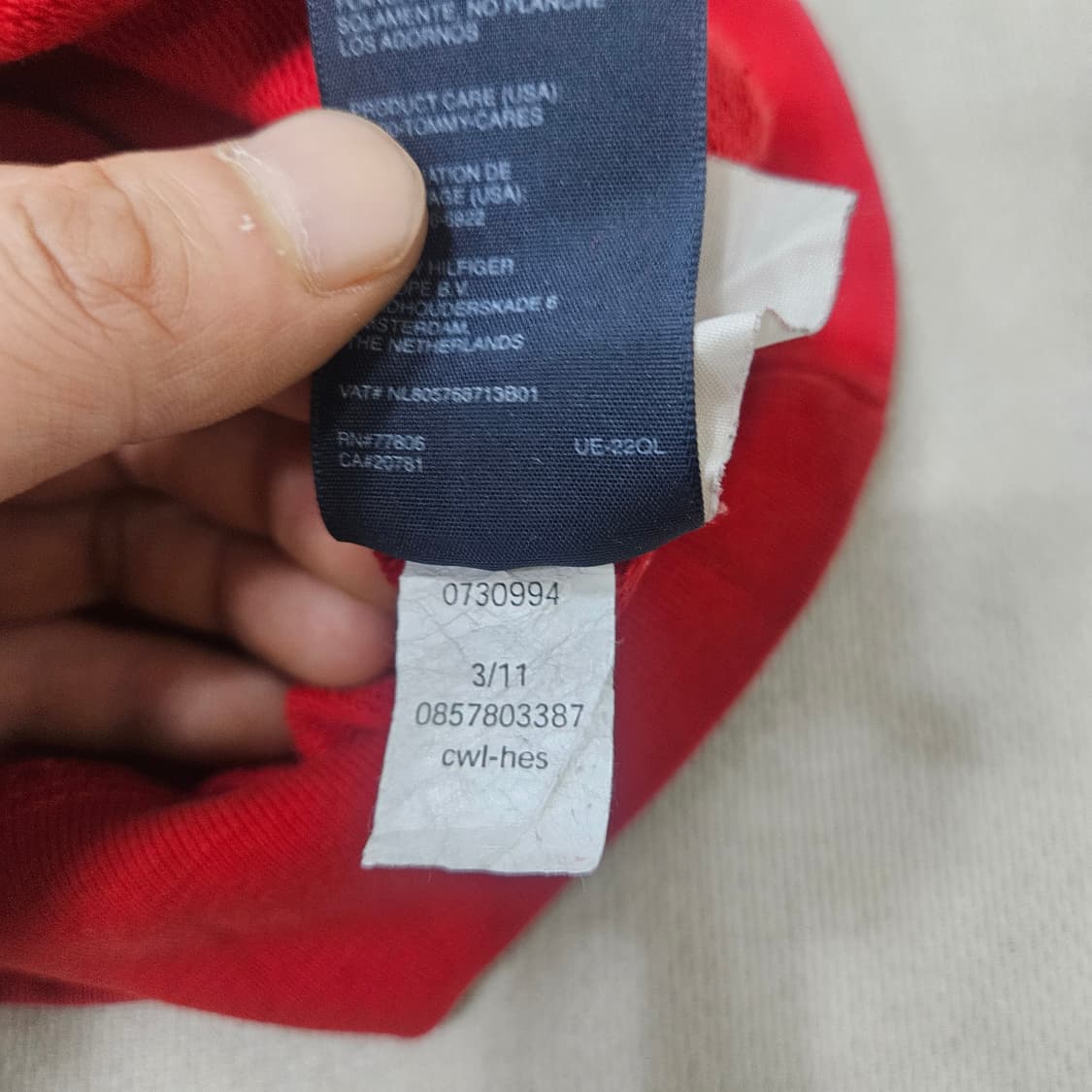 M 타미힐피거 로고 레드 맨투맨 0325Y 상품이미지4