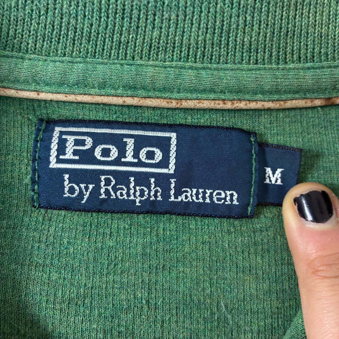 Polo  폴로 랄프로렌 자수 코튼 그린 반집업 니트  상품이미지4
