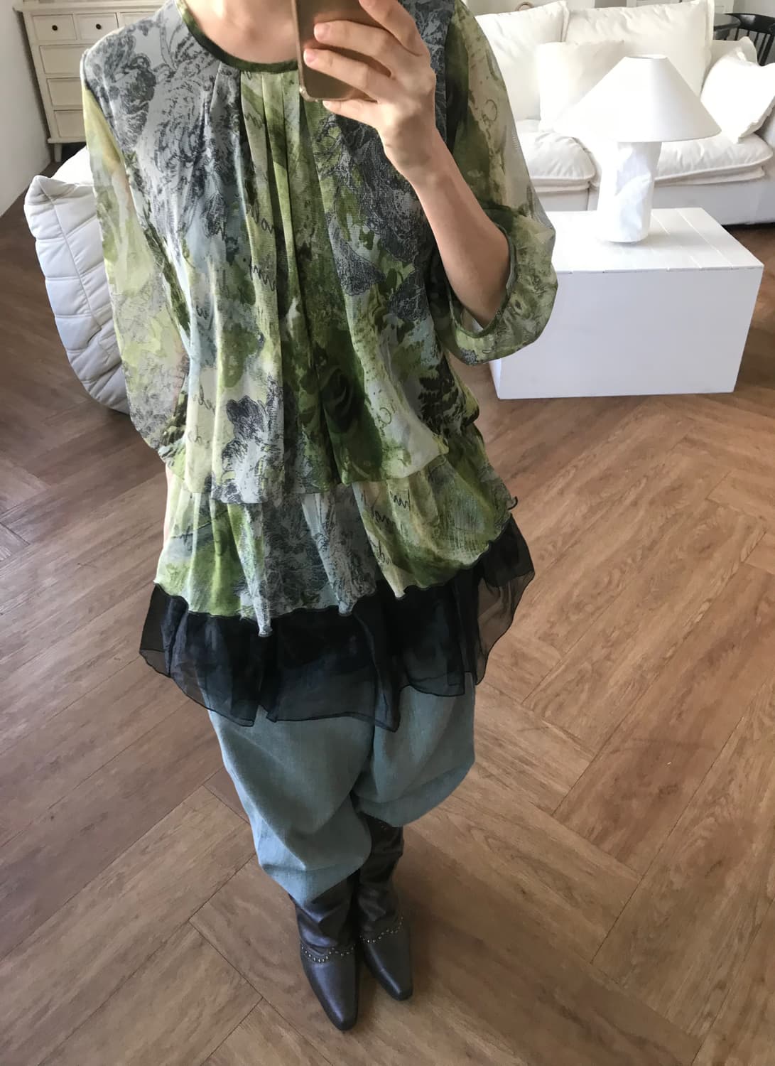 vintage pattern mash top 상품이미지2