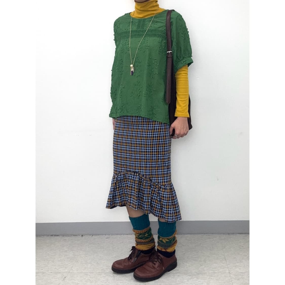 빈티지 그린 히피 블라우스 상품이미지3