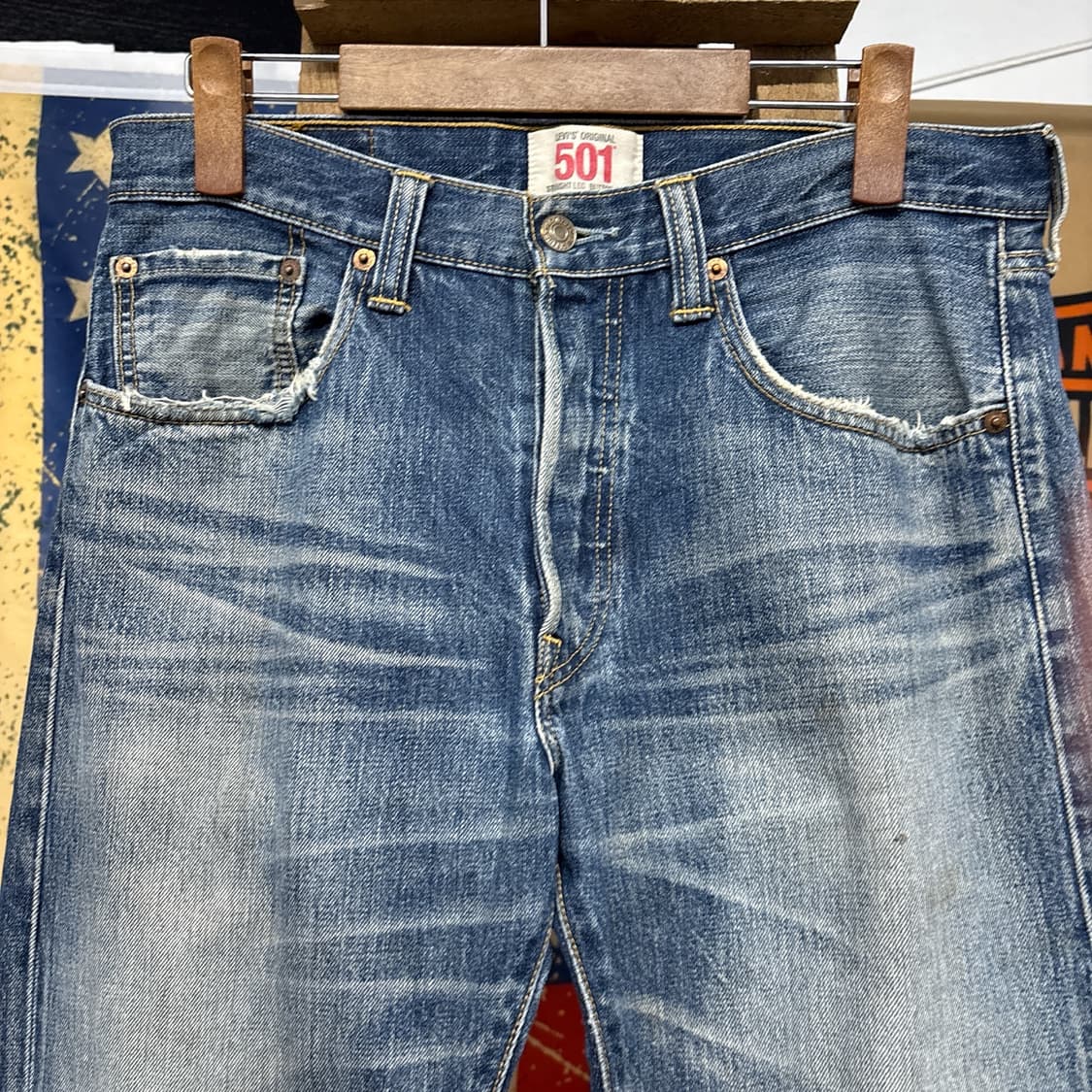 00s 리바이스 오리지널 501 빈티지 페이딩 데님팬츠 N942 상품이미지3