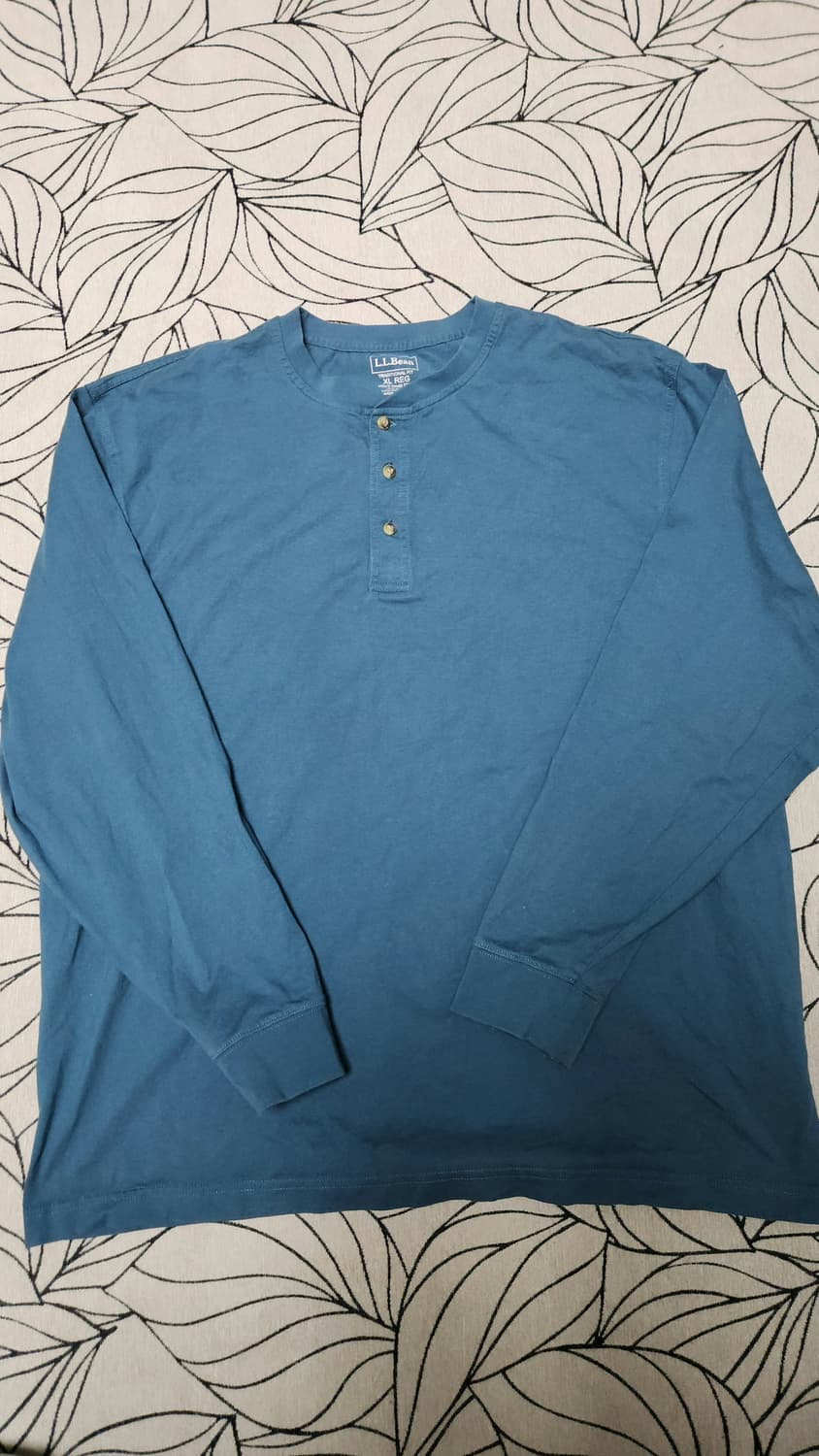 L.L.Bean 헨리넥 긴팔 티셔츠 XL 청록색 상품이미지1