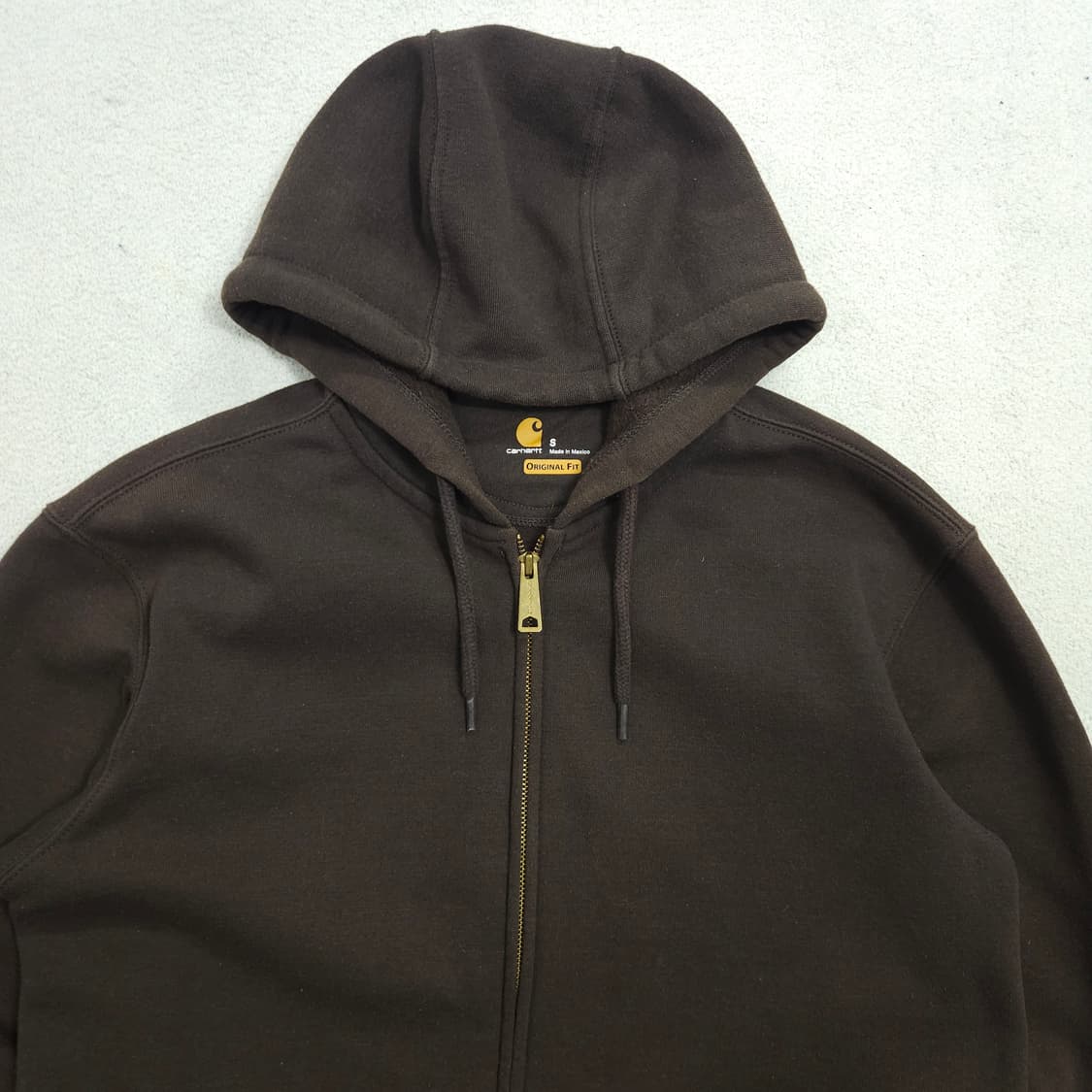 칼하트 미드웨이트 후드 집업 S 브라운 상품이미지2