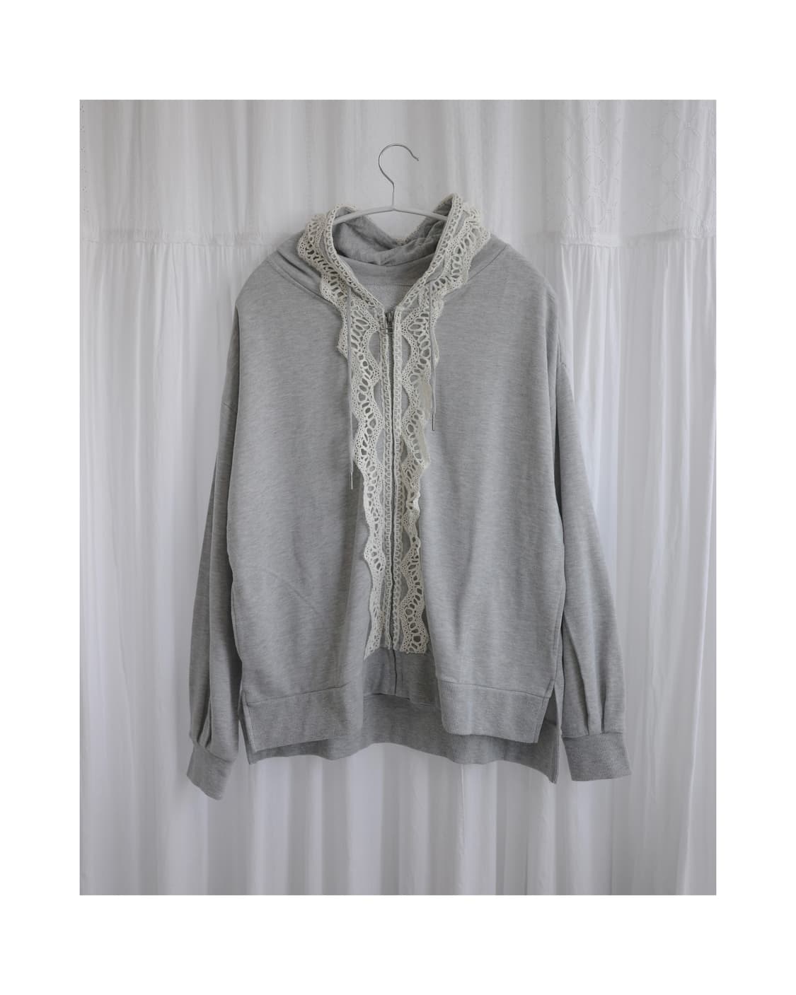 Lace grey hoodie  상품이미지1