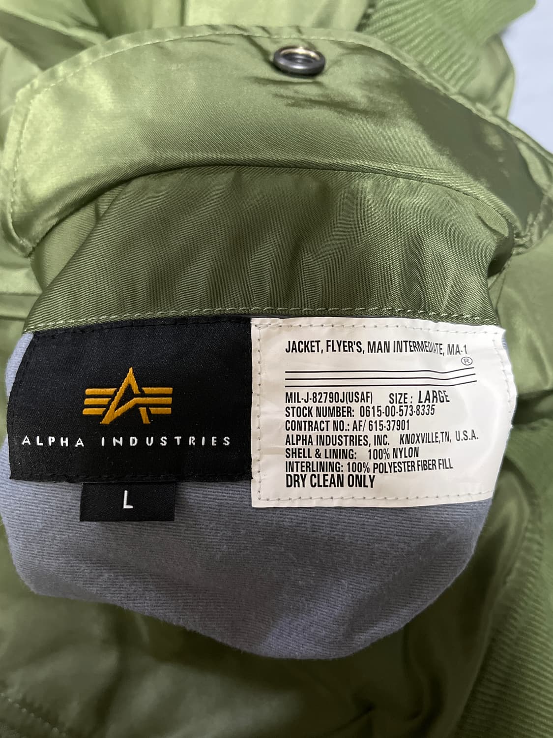 알파인더스트리 MA-1 항공점퍼 세이지 그린 L 상품이미지3