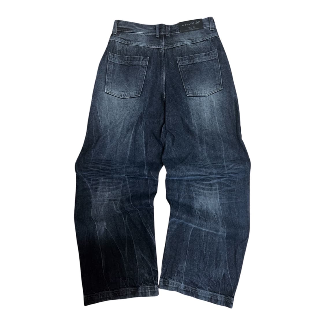 [BLR] 비엘알 크랙 워시드 와이드 데님팬츠 다크블루 S 상품이미지2