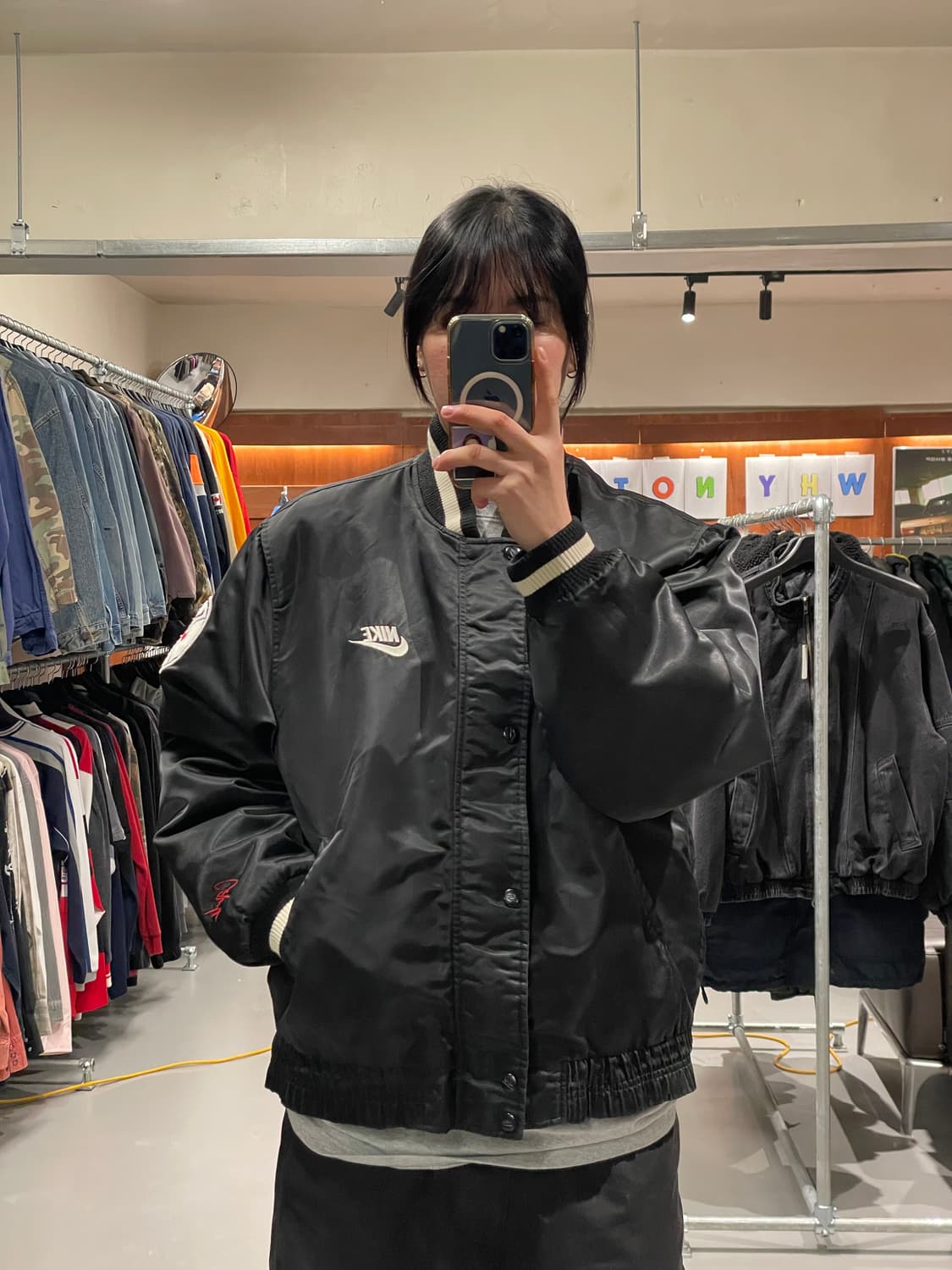 90‘s 나이키 빅로고 베이스볼 자켓   상품이미지2