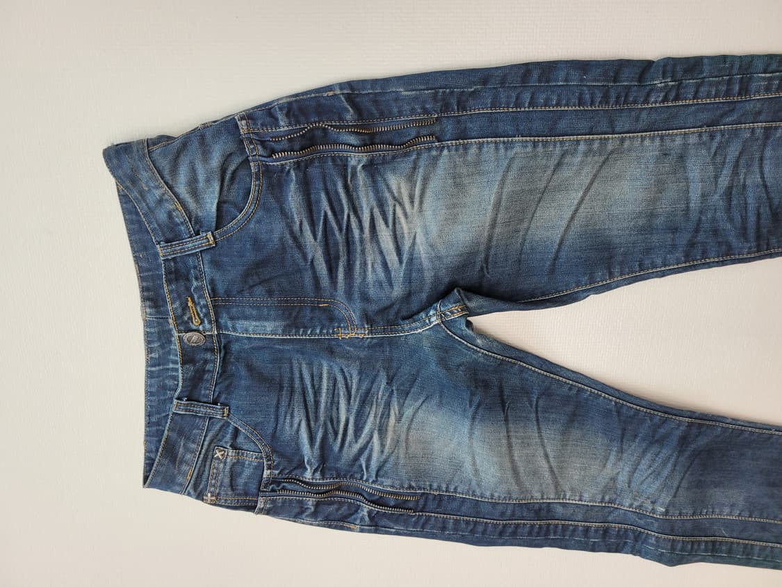 남자 메탈지퍼 엠보 청바지 31 다크네이비 상품이미지3