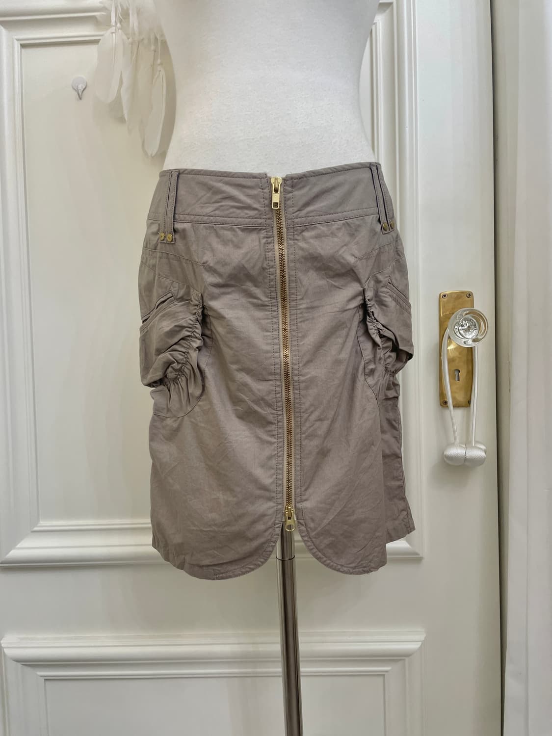 purple brown shirring pocket summer cott 상품이미지5