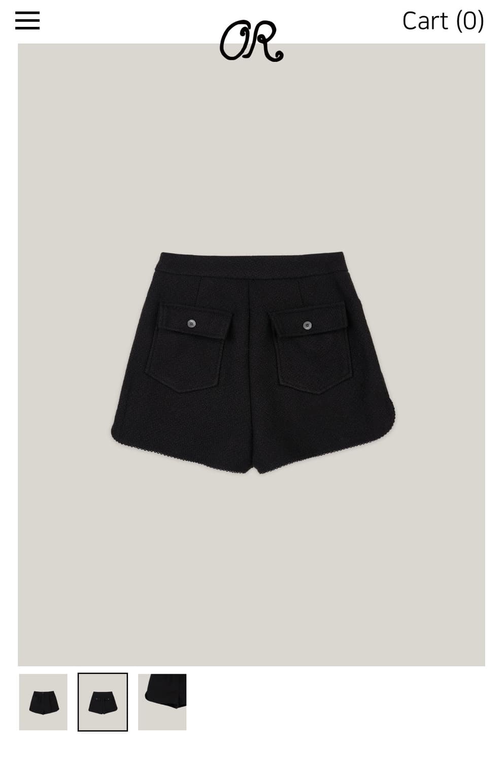 아우로 트위드 쇼츠 블랙 상품이미지3