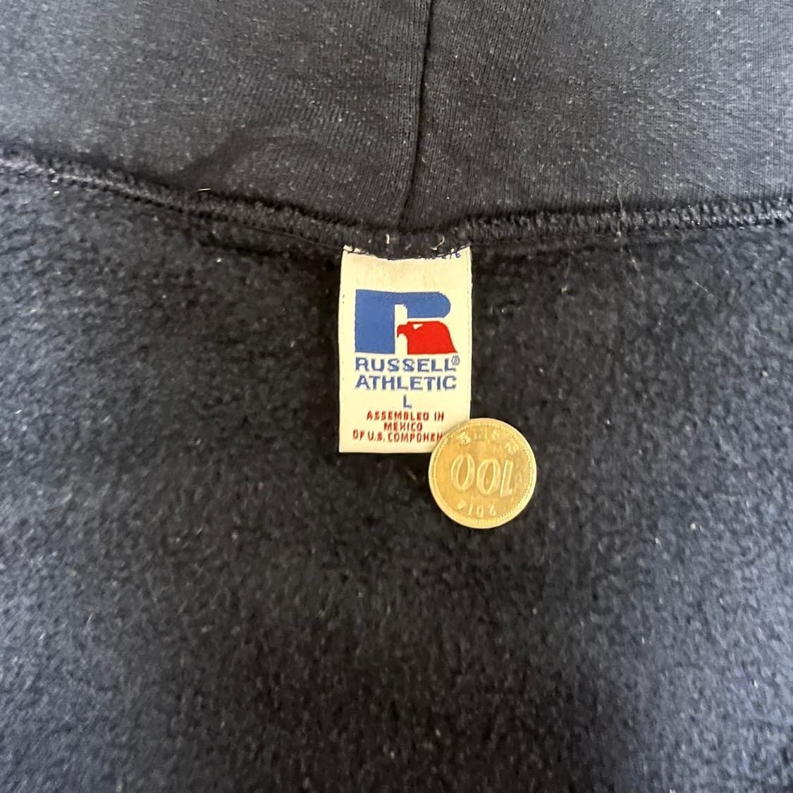 [L] 90s 빈티지 러셀 후드집업 네이비 상품이미지5