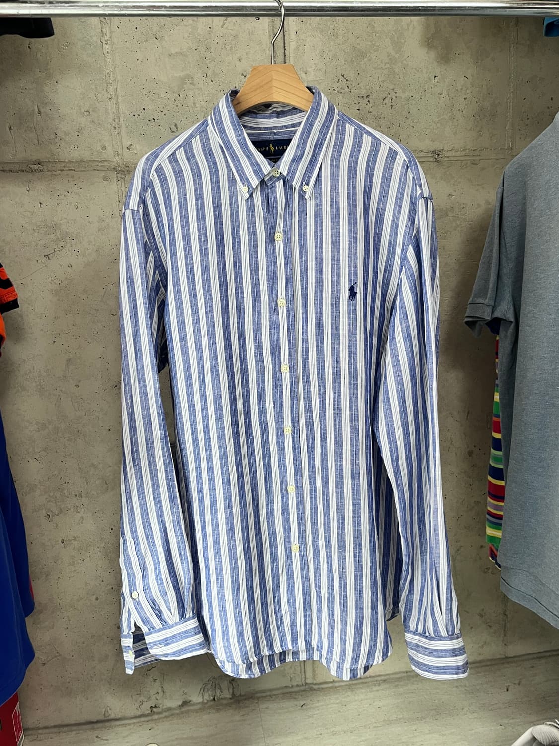 POLO RALPH LAUREN LINEN STRIPE SHIRT 상품이미지1