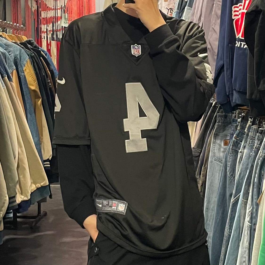 [IM] NFL X Nike No.4 CARR 블랙 반팔져지 상품이미지4