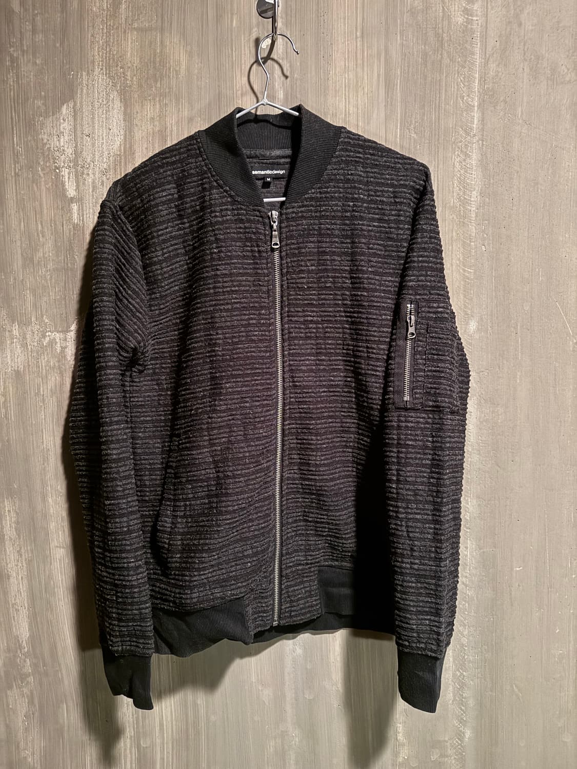 textured zip up bomber jacket 상품이미지1