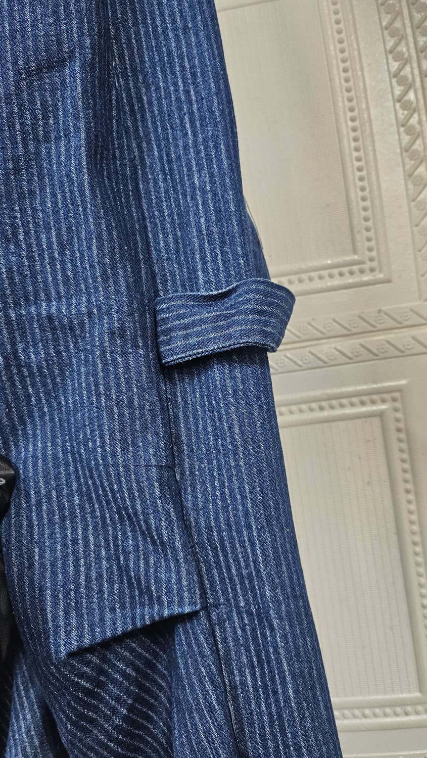 스트라이프 데님 밴딩 통바지 상품이미지4