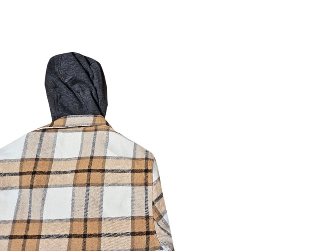 스트릿 체크 누빔 후드 자켓 상품이미지4
