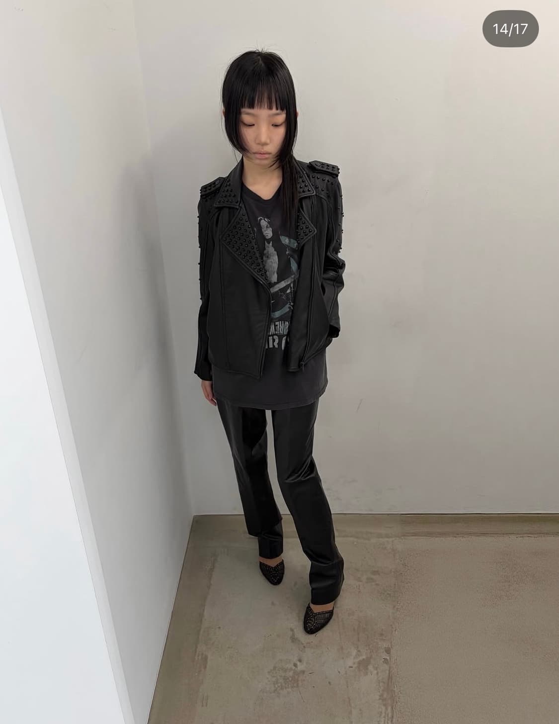 아야즈 리얼 레더 슬림 팬츠 상품이미지1