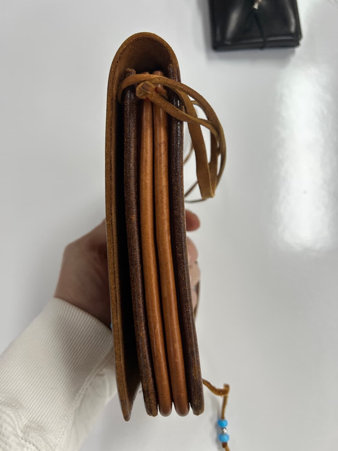 goros 고로스 네츄럴 새들레더 성게 터키석 콘초 웨이스트백 상품이미지5