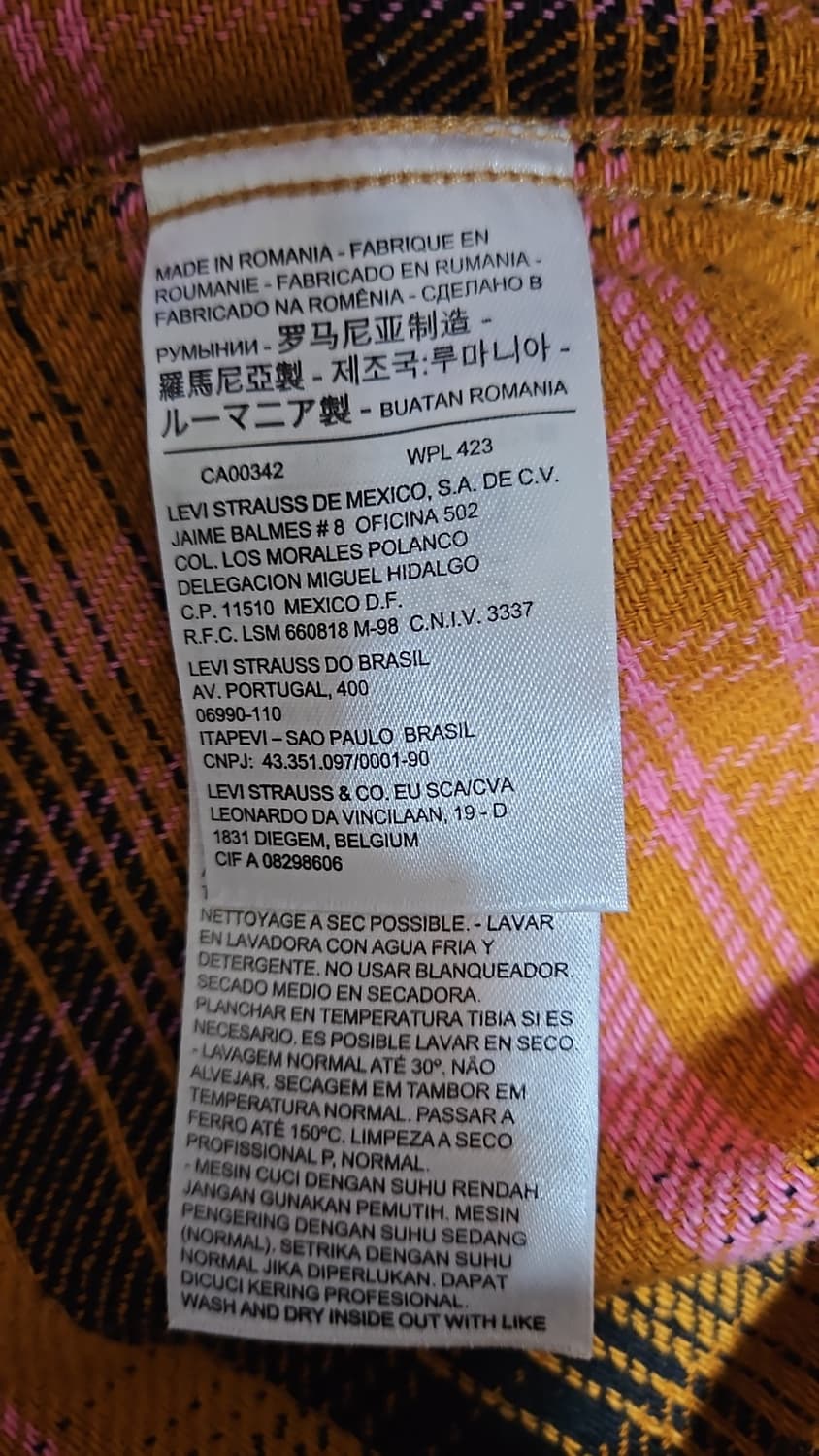 리바이스 LVC 1950's 숏혼 플란넬 셔츠 피넛 멀티 S 상품이미지10