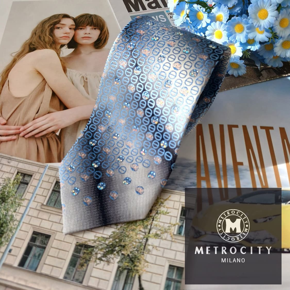 메트로시티 실크 패턴 넥타이 8.1cm A+등급 A19764 상품이미지2