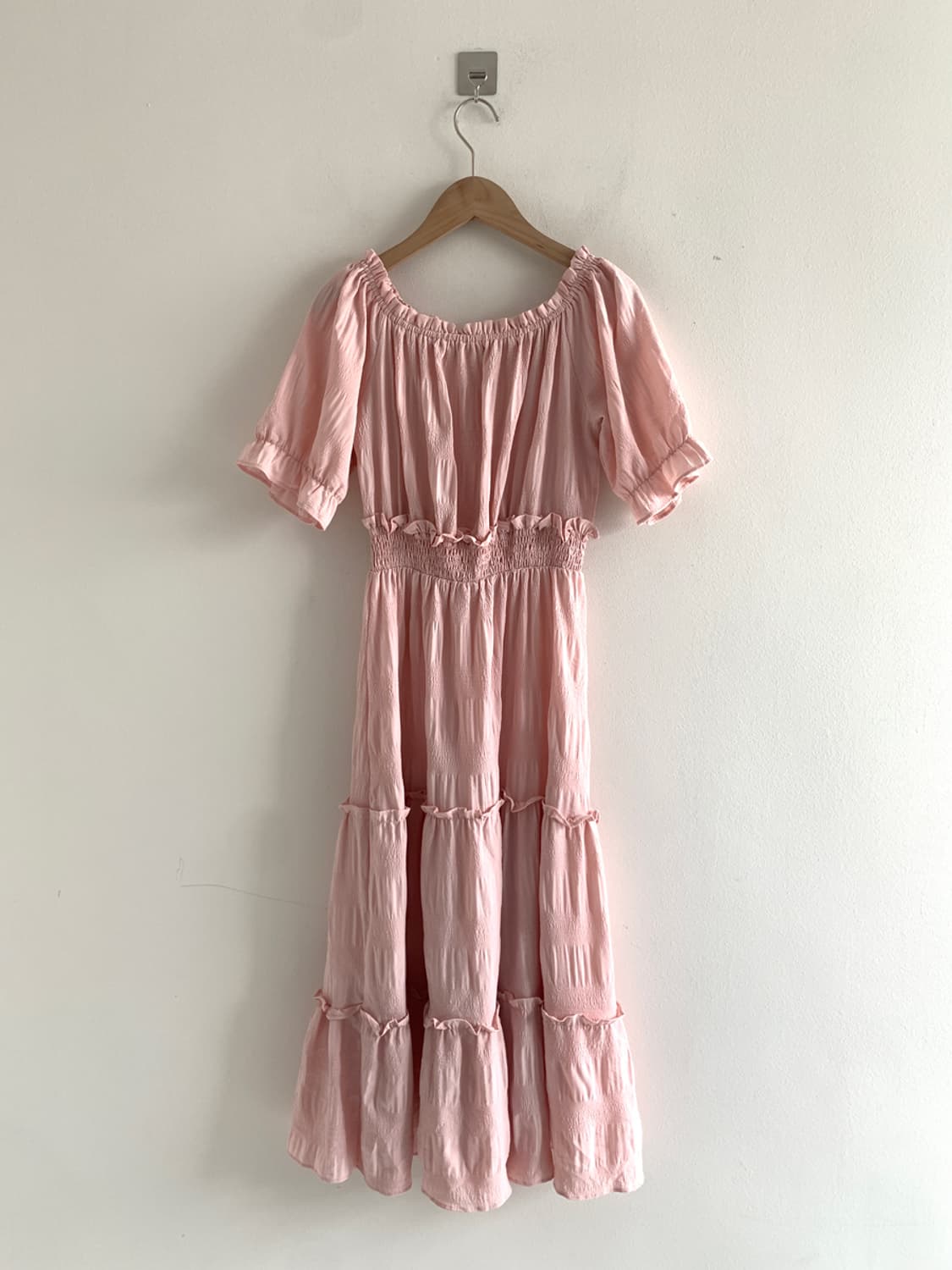 Ribbon frill smocked dress 상품이미지7