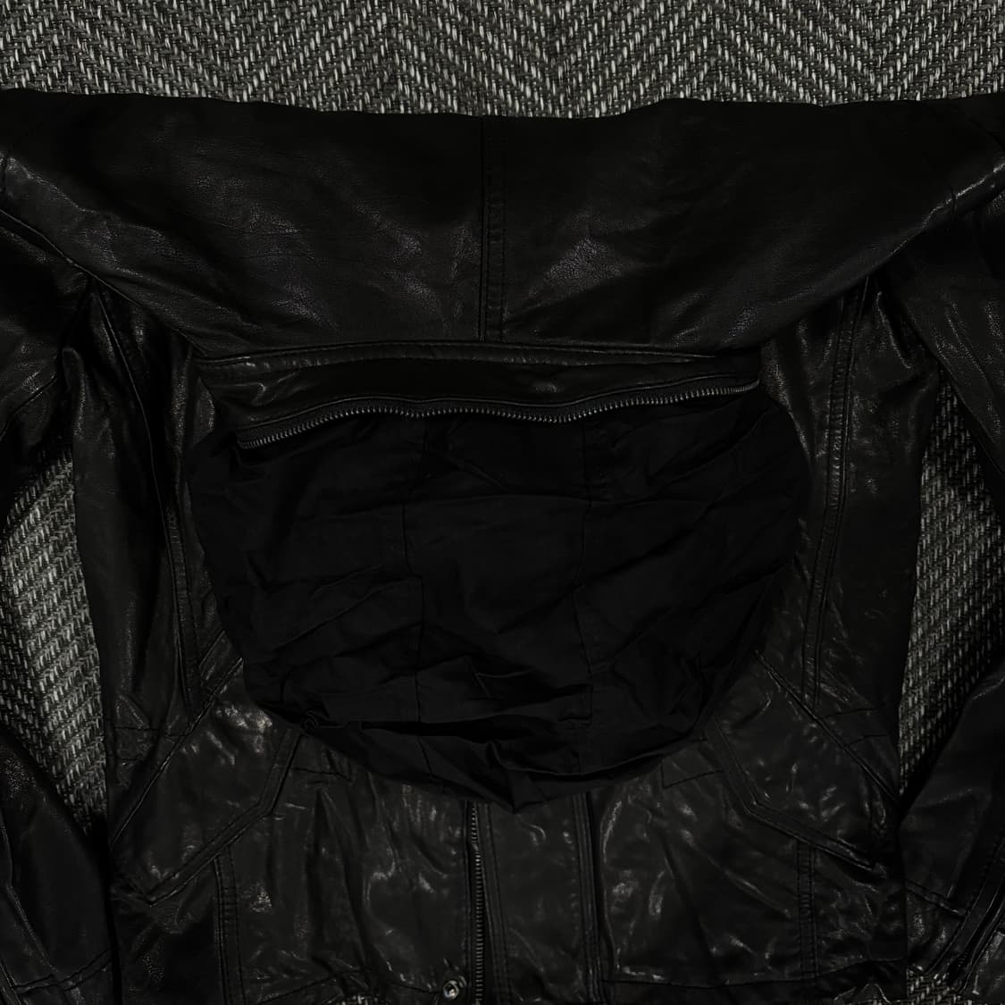 램스킨 슬림핏 히든후드 자켓 블랙 상품이미지6