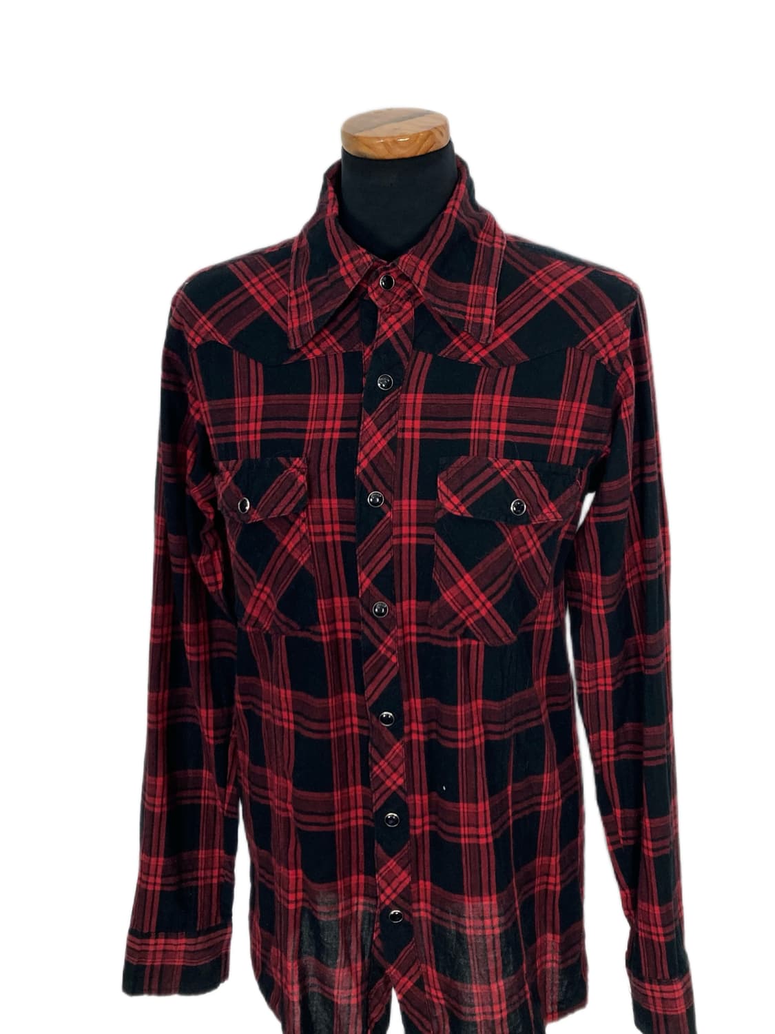 red check punk lettering shirt 상품이미지3